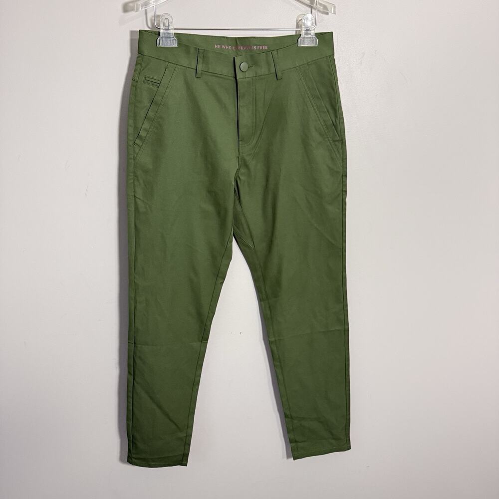 Marcus Pierce Pants Mens 29x32 Green Chino Renegade Performance Straight Trouser